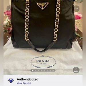 Prada chained large tote bag
